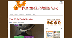 Desktop Screenshot of passionatehomemaking.com